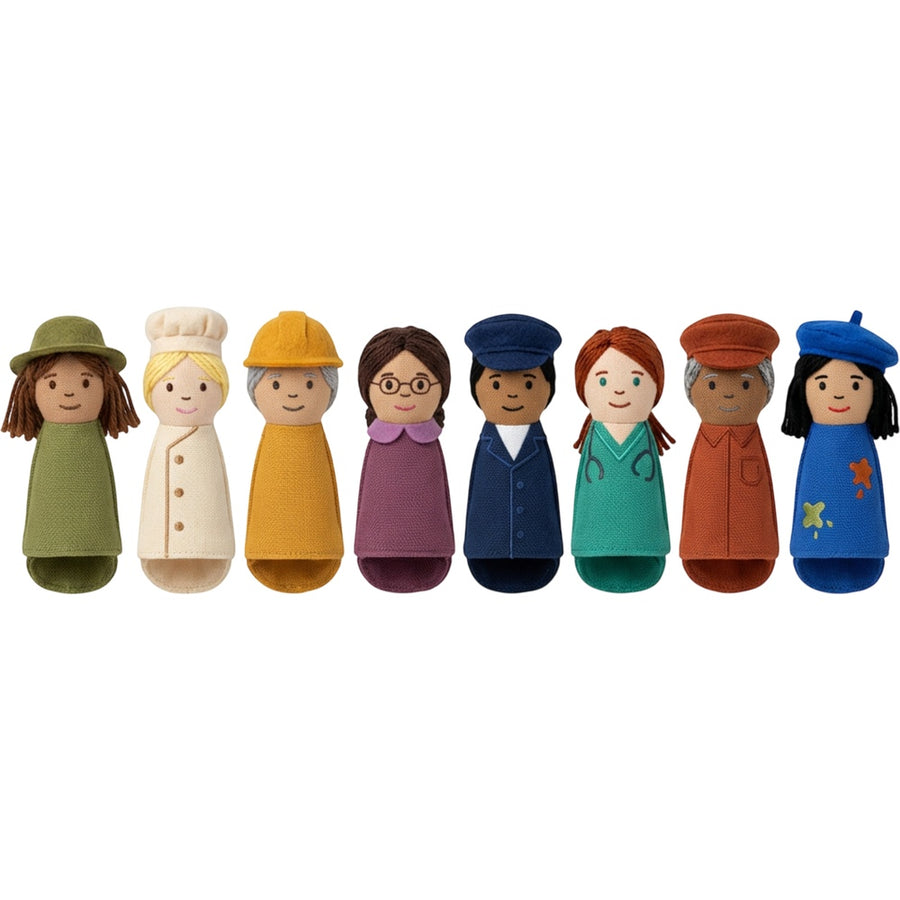 Fivt Community Character Fabric Finger Puppets Set of 8