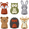 Fivt Woodland Animal Felt Finger Puppets Set of 6 - Product view