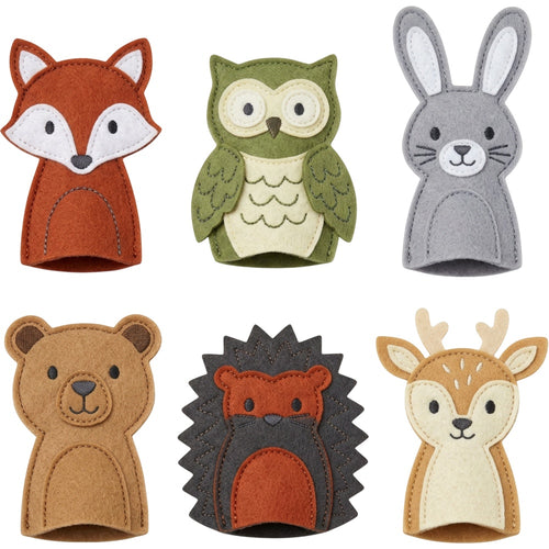 Fivt Woodland Animal Felt Finger Puppets Set of 6 - Product view